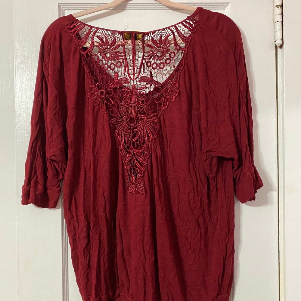 Lace back top